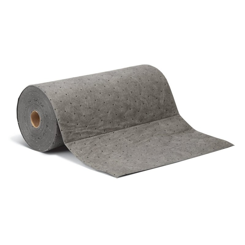 PIG Absorbent Mat Roll for Oil and Other Liquids | 1 Lightweight Mat Roll | 15" W x 50' L | Absorbs up to 3.3 gal per Roll | Gray | PM50435 - Image 1